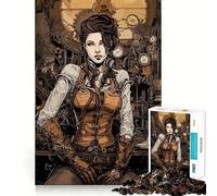 Puzzle Steampunk Girl da 1000 pezzi per adolescenti, ideale per migliorare la memoria e il tempo libero, con motivo Babbo Natale 38x52cm