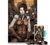Puzzle Steampunk Girl, difficile, per adulti, 1000 pezzi, gioco di logica, legame familiare, taglio di precisione, calda sorpresa 50x75cm