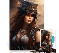 Puzzle Steampunk Girl per adulti, 1000 pezzi, per rafforzare la memoria, rilassante e divertente, con bordi di qualità, un regalo delizioso 38x52cm