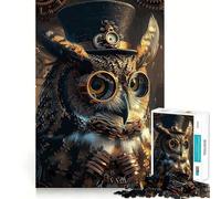 Puzzle Steampunk Gufo Animale da 1000 Pezzi per Adulti - Regalo Gioco di Logica Fine Tempo Libero Con Bordi Pregiati Regalo Delizioso 50x75cm