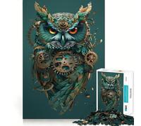 Puzzle Steampunk Gufo da 1000 pezzi per adulti e ragazzi, ideale per migliorare la memoria, per un relax leggero e piacevole, con tagli netti e un regalo delizioso 38x52cm
