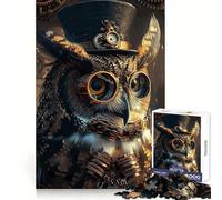Puzzle Steampunk Gufo da 1000 pezzi per adulti e ragazzi, ideale per migliorare la memoria, rilassare la mente e creare un'atmosfera magica, perfetto come regalo di Natale 38x52cm