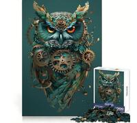 Puzzle Steampunk Gufo da 1000 pezzi per adulti, gioco di logica e antistress, taglio preciso, regalo perfetto 38x26cm