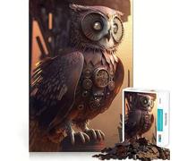 Puzzle Steampunk Gufo da 1000 pezzi per ragazzi, gioco di logica semplice, svago facile, taglio perfetto, regalo di compleanno 38x52cm