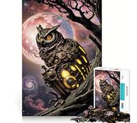 Puzzle Steampunk Gufo nello Spazio da 1000 pezzi per adulti, ideale come regalo, gioco di logica, svago rilassante, bordi netti, regalo delizioso 50x75cm