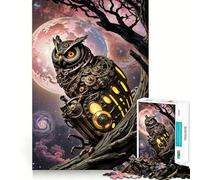 Puzzle Steampunk Gufo nello Spazio da 1000 pezzi per ragazzi, gioco di logica semplice, svago facile, taglio perfetto, regalo di compleanno 38x26cm