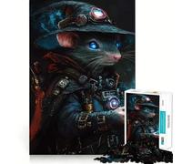Puzzle Steampunk Mouse Wizard da 1000 pezzi per adulti, gioco di logica, per il tempo libero a casa, taglio preciso, regalo speciale 38x52cm