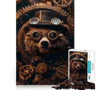 Puzzle Steampunk Orso da 1000 pezzi per adulti, gioco di logica e rompicapo, antistress, taglio preciso, 38x26cm