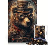 Puzzle Steampunk Orso da 1000 pezzi per adulti, stimolante per il pensiero strategico, ideale per una fuga rilassante, con incastri precisi e un regalo delizioso (38x26cm)