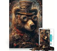 Puzzle Steampunk Orso da 1000 pezzi per ragazzi,gioco di concentrazione mentale,bordi lisci e tagliati con precisione,perfetto come regalo di Natale (38x52cm)