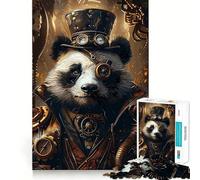 Puzzle Steampunk Panda da 1000 pezzi,divertente per allenare la mente,con incastri precisi e senza spazi vuoti,ideale per momenti di condivisione con i propri cari (50x75cm)
