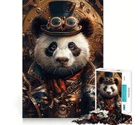 Puzzle Steampunk Panda da 1000 pezzi per ragazzi, gioco intelligente per momenti di condivisione, immagine da assemblare, opera d'arte 50x75cm