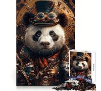 Puzzle Steampunk Panda da 1000 pezzi per ragazzi, gioco intelligente per momenti di condivisione, immagine da assemblare, opera d'arte 50x75cm