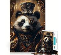 Puzzle Steampunk Panda per adulti,1000 pezzi,gioco di memoria,montaggio sicuro e stabile,gioco significativo per costruire connessioni (38x26cm)