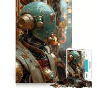 Puzzle Steampunk Robot in Città da 1000 Pezzi per Adolescenti, Gioco di Logica e Tempo Libero, Bordo Rifinito, Regalo Speciale 38x26cm