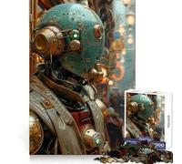 Puzzle Steampunk Robot in Città da 1000 Pezzi per Adolescenti, Gioco di Logica e Tempo Libero, Bordo Rifinito, Regalo Speciale 38x26cm