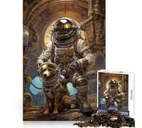 Puzzle Steampunk Space Dog ﹨u Astronauta da 1000 pezzi per adolescenti, gioco di logica solido, divertimento rilassante, taglio di precisione, oggetto dei desideri di Babbo Natale 38x26cm