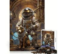 Puzzle Steampunk Space Dog ﹨u Astronauta da 1000 pezzi per adolescenti, per migliorare la memoria, rilassante e divertente, con tagli netti e dettagli artistici 38x52cm