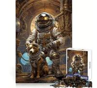 Puzzle Steampunk Space Dog ﹨u Astronauta per ragazzi, 1000 pezzi, giocattolo intelligente per il tempo libero, taglio preciso, regalo stagionale 50x75cm