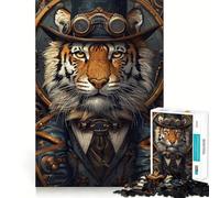 Puzzle Steampunk Tigre da 1000 pezzi per adolescenti, gioco di logica, passatempo rilassante, taglio perfetto, regalo classico 38x52cm