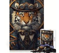 Puzzle Steampunk Tigre da 1000 pezzi per adolescenti, gioco di logica, passatempo rilassante, taglio perfetto, regalo classico 38x52cm