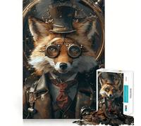 Puzzle Steampunk Volpe da 1000 pezzi per adulti, gioco di logica, per il tempo libero a casa, taglio preciso, regalo speciale 38x52cm