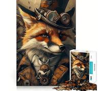 Puzzle Steampunk Volpe da 1000 pezzi per ragazzi,gioco stimolante per la mente,incastro perfetto,senza spazi vuoti,rilassante attività di gruppo al chiuso (38x52cm)