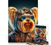 Puzzle Steampunk Yorkie per adolescenti da 1000 pezzi, gioco di logica puro, tranquillo, pulito, decorazione da parete 38x26cm