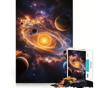Puzzle stilizzato del sistema solare con tempesta e nebulosa, 1000 pezzi, per adulti, regalo, gioco per allenare la mente, rilassante, artistico, da assemblare, regalo memorabile 38x52cm