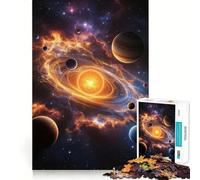 Puzzle stilizzato del sistema solare con tempeste e nebulose, 1000 pezzi, per ragazzi, giocattolo intelligente per il tempo libero a casa, taglio preciso, regalo pensato con cura 50x75cm