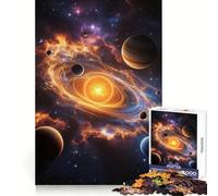 Puzzle stilizzato del sistema solare con tempeste e nebulose, 1000 pezzi, per ragazzi, giocattolo intelligente per il tempo libero a casa, taglio preciso, regalo pensato con cura 50x75cm