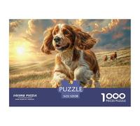 Puzzle Stimolante 1000 Pezzi Cani Domestici - Spaniel al Tramonto Gioco Familiare Idea Regalo Perfetta per Tutti 52x38cm