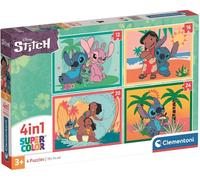 Clementoni - Puzzle 4 in 1 Supercolor, per Bambini 3+ Anni, Diverse Pezzature Illustrazioni Disney Stitch, Idea Regalo, Made in Italy, 21745