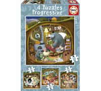 Educa - Set di 4 puzzle per bambini progressivi da 12 a 25 pezzi | Di Kasandra Forest Stories. Misure: 16 x 16 cm. Raccomandato da 3 anni (19685)