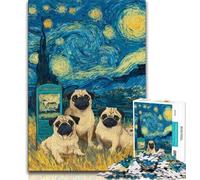Puzzle "Storni sotto il cielo notturno" da 1000 pezzi per adulti e ragazzi, gioco per famiglie, antistress, sfida difficile, collezione di artisti, belle arti, 38x26cm