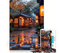 Puzzle "Strada asiatica piovosa con lanterne" per ragazzi, 1000 pezzi, gioco di logica, lento, divertente, taglio perfetto, sorpresa di compleanno (50x75cm)