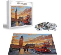Puzzle Strada Puzzle 4000 Pezzi Jigsaw Adulti DIY Classici Gioco, Puzzles a Forma di Autobus, Rilassamento e Intelligence per Ragazzi 14 Anni 141x87cm/4000 pcs con Scatola Regalo in Legno H-3112