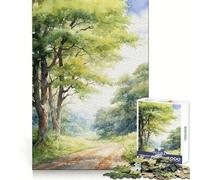 Puzzle "Strada Rustica Mattutina" per adolescenti, 1000 pezzi, stimola la memoria, rilassante e divertente, taglio di alta qualità, regalo elegante (38x52cm)