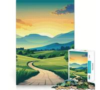 Puzzle "Strada tortuosa tra le colline" con 1000 pezzi,gioco di abilità mentale,taglio laser di alta qualità,esercizio mentale per momenti di tranquillità a casa (38x52cm)