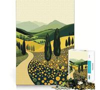 Puzzle "Strada tortuosa tra le colline" per ragazzi,1000 pezzi,gioco di abilità mentale,taglio laser per un incastro perfetto,momento di tranquillità,esercizio mentale a casa (50x75cm)
