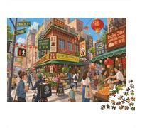 Puzzle Strada vintage di Chinatown Vintage 1000 Pezzi, Serata Puzzle
