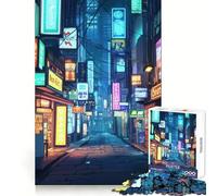 Puzzle Strade cinesi al neon per adulti, 1000 pezzi, gioco per esercizi mentali, relax, design, assemblaggio, (50x75cm)