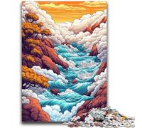 Puzzle stravaganti "Mare di nuvole" per adulti, 1000 pezzi, difficili da completare ma divertenti e spiritosi, ideali come decorazioni per la casa e regali unici (38x26cm)