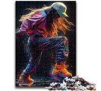 Puzzle Street Dance Girl per adulti, 1000 pezzi, arte interessante, riduzione dello stress, lista dei desideri con Babbo Natale per età 14 anni, 50x75cm