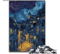 Puzzle Street Under The Night Sky per adulti, 1000 puzzle, giocattoli avvincenti per stimolare l'intelligenza cerebrale, regali di compleanno per bambini dai 14 anni in su (26x38cm)