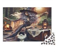 Puzzle Strega della Foresta 1000pz 38x26cm Carta Riciclata per Adulti Gioco Educativo Apprendimento Famiglia Decor Casa Regalo