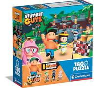 Puzzle Stumble Guys 48,5 x 33,5 cm -180 Pezzi per Bambini 7 Anni + Personaggi Stumble Guys Videogioco, Gaming, Made In Italy con 1 sticker e portachiave personaggio