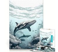 Puzzle subacqueo a forma di balena,1000 pezzi,gioco cognitivo divertente,taglio di alta precisione, alleviare lo stress (50x75cm)