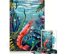 Puzzle subacqueo a forma di gamberetto da 1000 pezzi per adolescenti, ideale per migliorare la memoria, rilassare la mente e creare opere d'arte di alta qualità 38x26cm