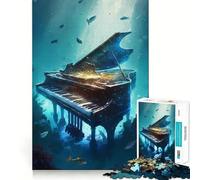 Puzzle subacqueo a forma di pianoforte da 1000 pezzi per adulti Gioco stimolante e divertente da realizzare insieme Taglio preciso Espositore artistico (38x26cm)